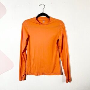 BloqUV Women's UPF 50+ Long Sleeve Top Womens Small Orange Thumbholes